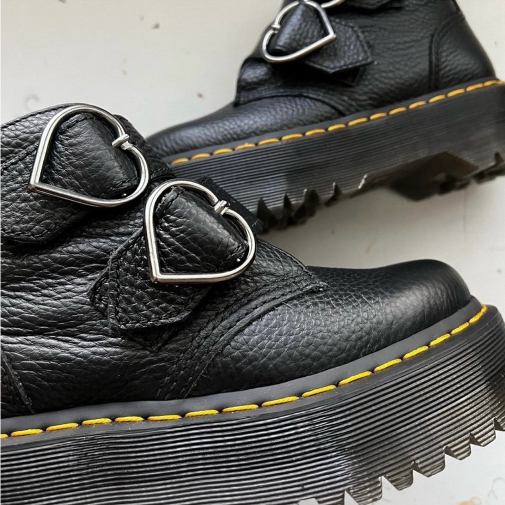 Dr. Martens Devon Heart Buckle Leather Platform Boots